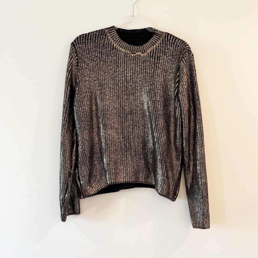 Women’s Black & Metallic Gold Sweater